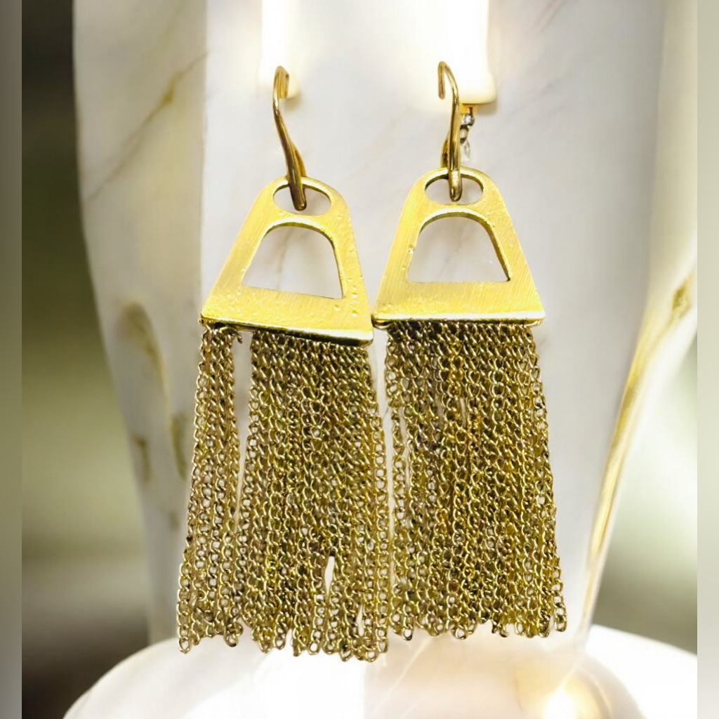 Sassy Jones Gold-Tone Chained Earrings 18$